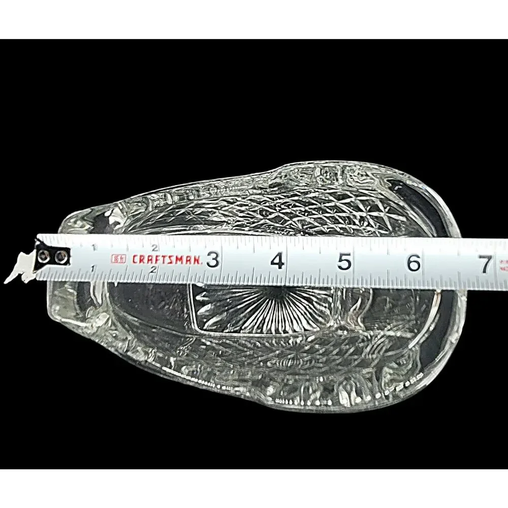 Glass 24% Lead Crystal Santa Sleigh Sled Heavy Candy Dish Centerpiece 6.5